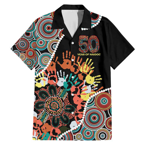Honouring 50 Year Of NAIDOC Family Matching Mermaid Dress and Hawaiian Shirt Honouring The Next Generation Red Aboriginal Art