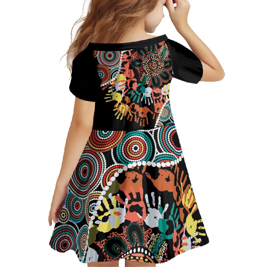Honouring 50 Year Of NAIDOC Family Matching Off Shoulder Maxi Dress and Hawaiian Shirt Honouring The Next Generation Red Aboriginal Art