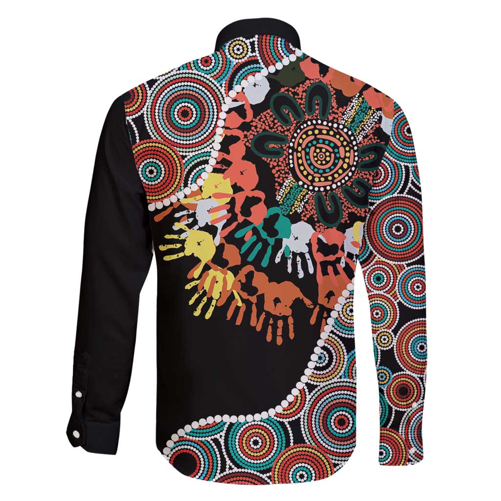 Honouring 50 Year Of NAIDOC Family Matching Off Shoulder Short Dress and Hawaiian Shirt Honouring The Next Generation Red Aboriginal Art