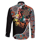 Honouring 50 Year Of NAIDOC Family Matching Off Shoulder Short Dress and Hawaiian Shirt Honouring The Next Generation Red Aboriginal Art