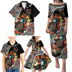 Honouring 50 Year Of NAIDOC Family Matching Puletasi and Hawaiian Shirt Honouring The Next Generation Red Aboriginal Art