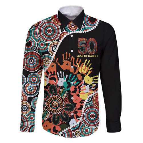 Honouring 50 Year Of NAIDOC Family Matching Short Sleeve Bodycon Dress and Hawaiian Shirt Honouring The Next Generation Red Aboriginal Art