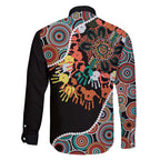 Honouring 50 Year Of NAIDOC Family Matching Short Sleeve Bodycon Dress and Hawaiian Shirt Honouring The Next Generation Red Aboriginal Art
