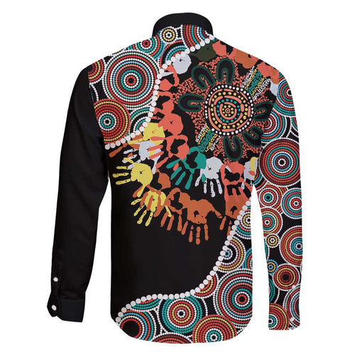 Honouring 50 Year Of NAIDOC Family Matching Short Sleeve Bodycon Dress and Hawaiian Shirt Honouring The Next Generation Red Aboriginal Art