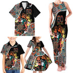 Honouring 50 Year Of NAIDOC Family Matching Tank Maxi Dress and Hawaiian Shirt Honouring The Next Generation Red Aboriginal Art
