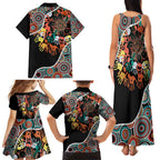 Honouring 50 Year Of NAIDOC Family Matching Tank Maxi Dress and Hawaiian Shirt Honouring The Next Generation Red Aboriginal Art