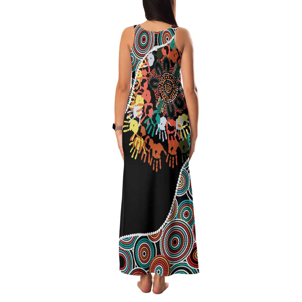 Honouring 50 Year Of NAIDOC Family Matching Tank Maxi Dress and Hawaiian Shirt Honouring The Next Generation Red Aboriginal Art