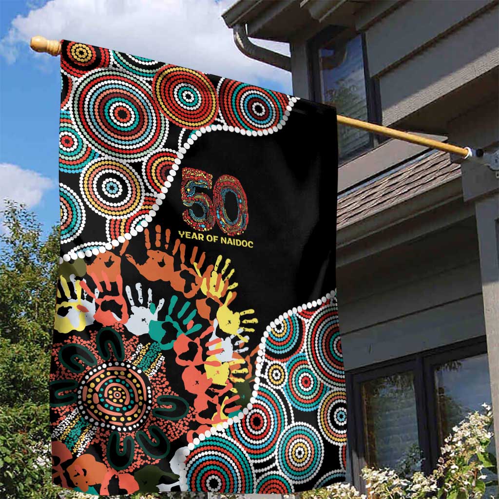 Honouring 50 Year Of NAIDOC Garden Flag Honouring The Next Generation Red Aboriginal Art