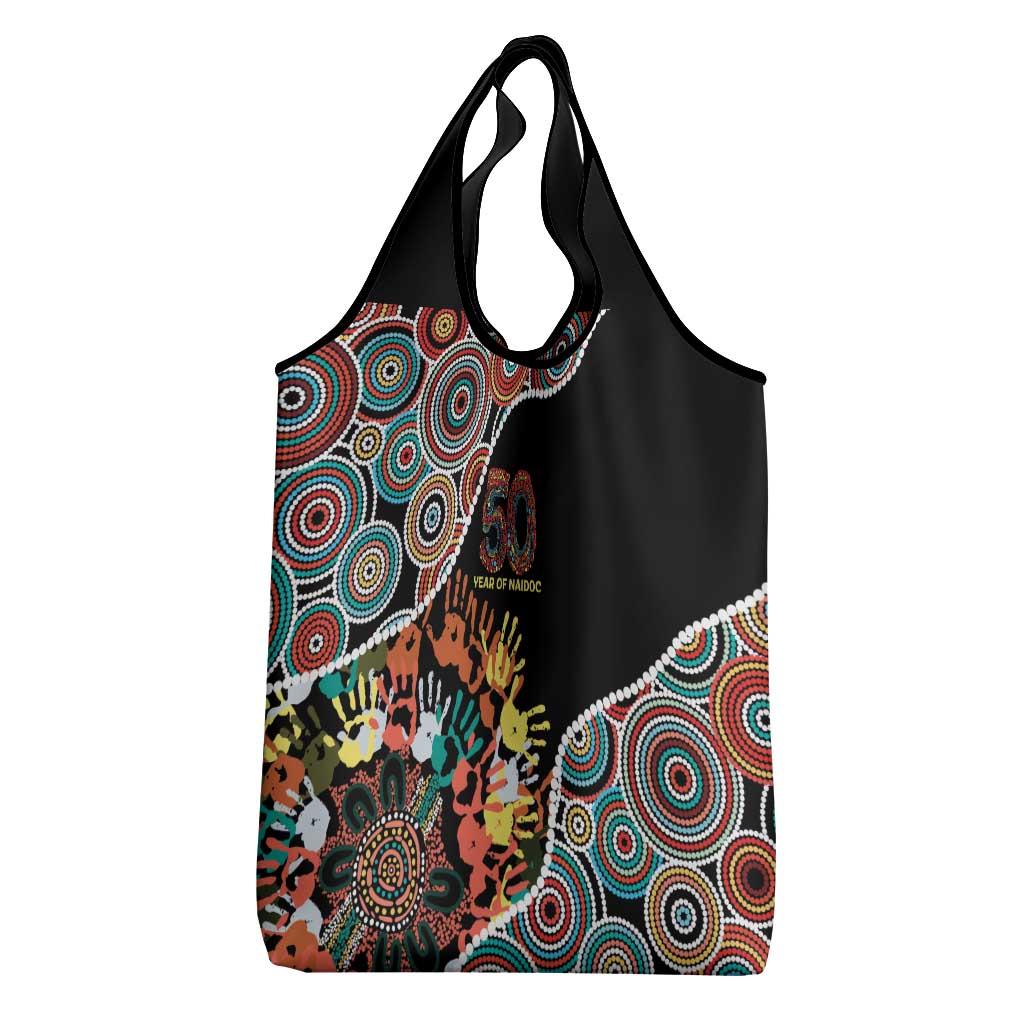 Honouring 50 Year Of NAIDOC Grocery Bag Honouring The Next Generation Red Aboriginal Art