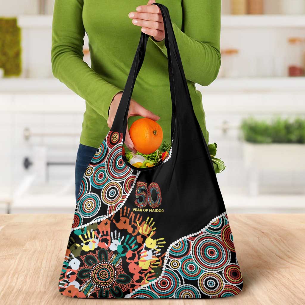 Honouring 50 Year Of NAIDOC Grocery Bag Honouring The Next Generation Red Aboriginal Art