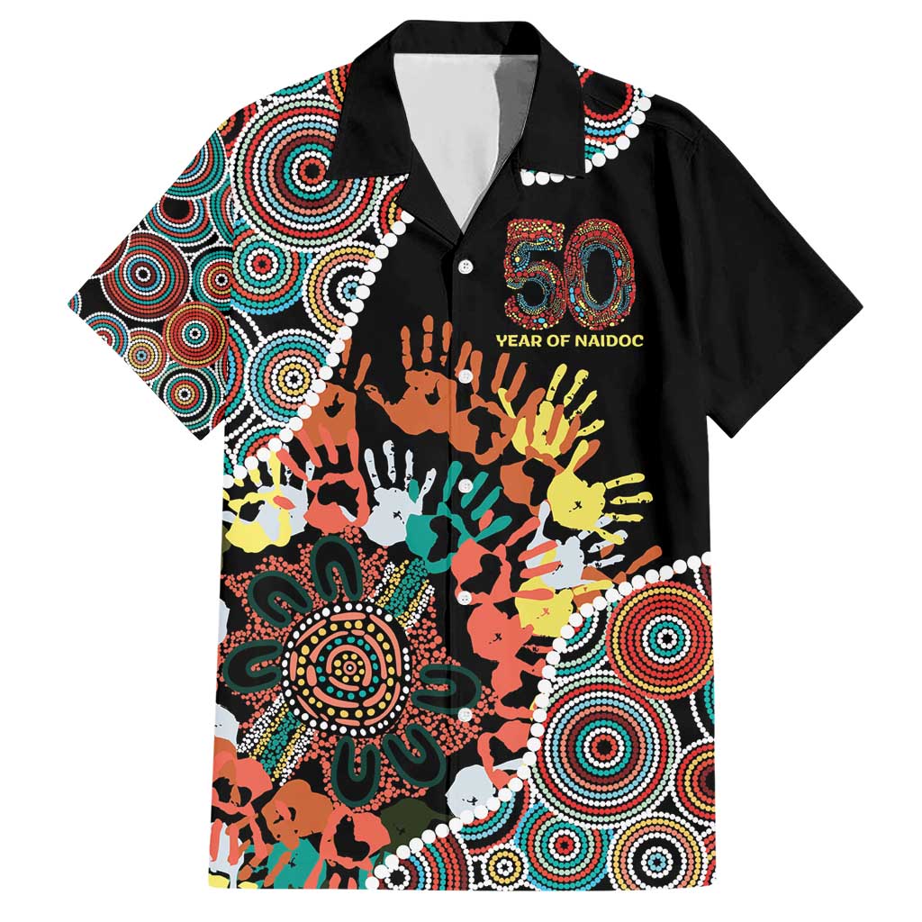 Honouring 50 Year Of NAIDOC Hawaiian Shirt Honouring The Next Generation Red Aboriginal Art