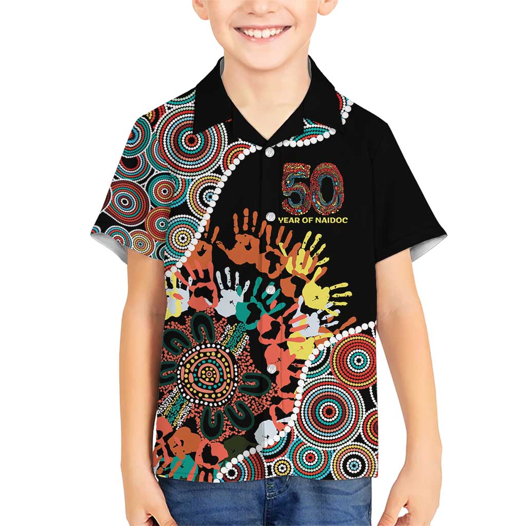 Honouring 50 Year Of NAIDOC Hawaiian Shirt Honouring The Next Generation Red Aboriginal Art