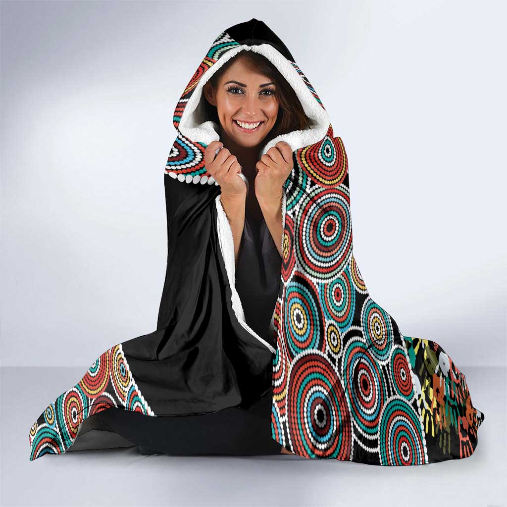 Honouring 50 Year Of NAIDOC Hooded Blanket Honouring The Next Generation Red Aboriginal Art