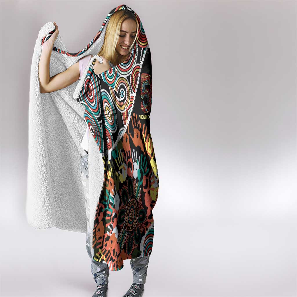 Honouring 50 Year Of NAIDOC Hooded Blanket Honouring The Next Generation Red Aboriginal Art
