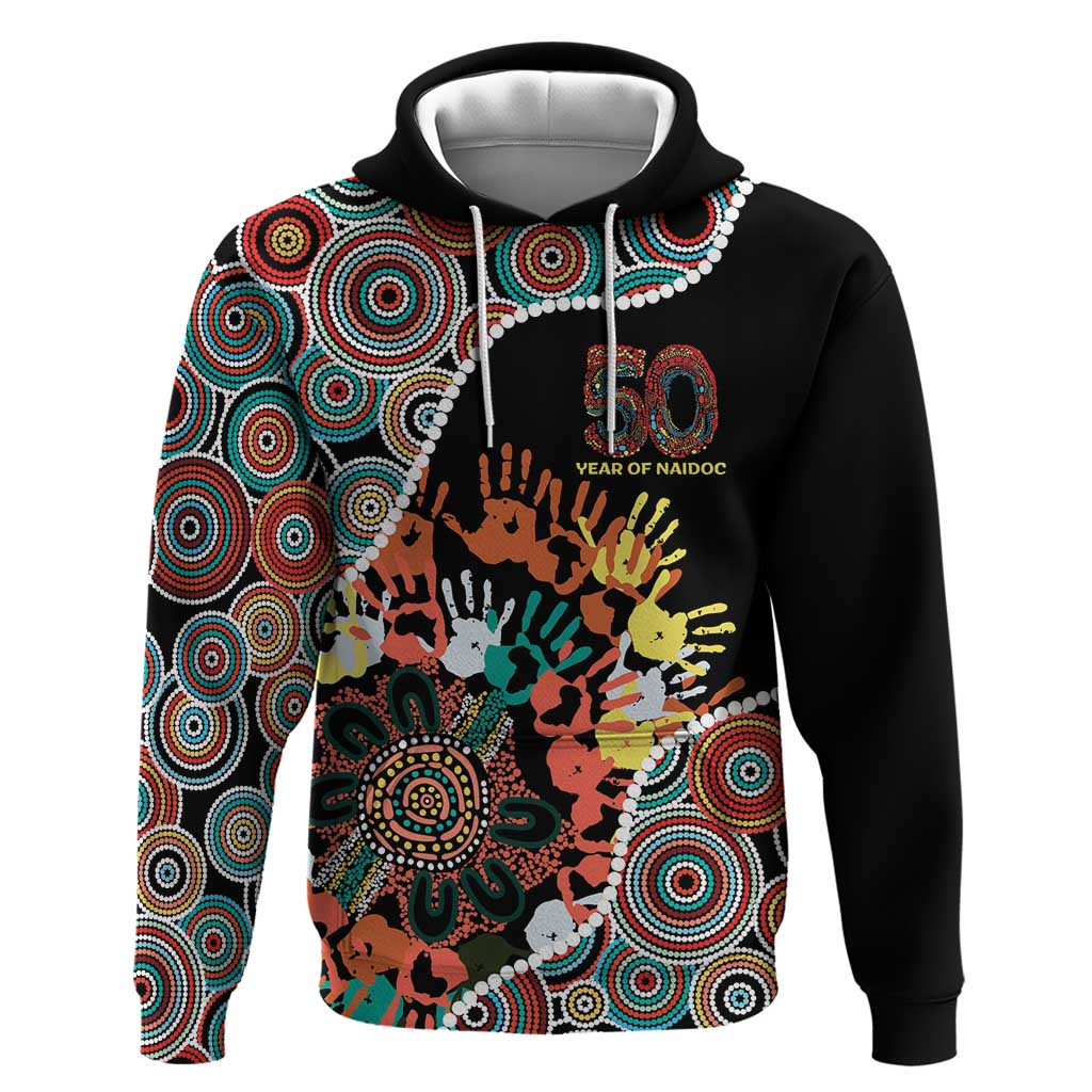 Honouring 50 Year Of NAIDOC Hoodie Honouring The Next Generation Red Aboriginal Art