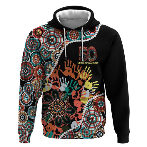 Honouring 50 Year Of NAIDOC Hoodie Honouring The Next Generation Red Aboriginal Art