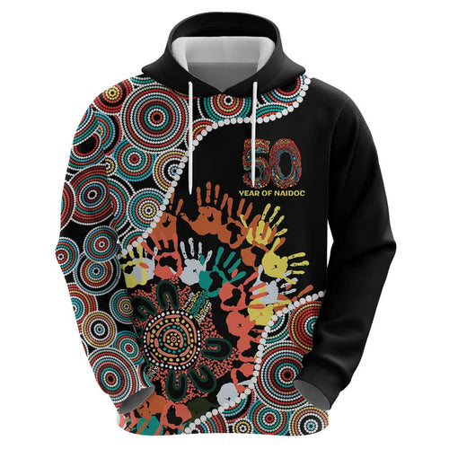 Honouring 50 Year Of NAIDOC Hoodie Honouring The Next Generation Red Aboriginal Art