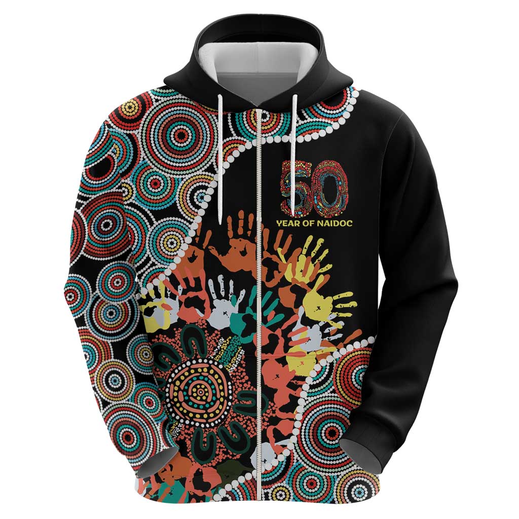 Honouring 50 Year Of NAIDOC Hoodie Honouring The Next Generation Red Aboriginal Art