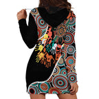 Honouring 50 Year Of NAIDOC Hoodie Dress Honouring The Next Generation Red Aboriginal Art