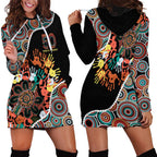 Honouring 50 Year Of NAIDOC Hoodie Dress Honouring The Next Generation Red Aboriginal Art