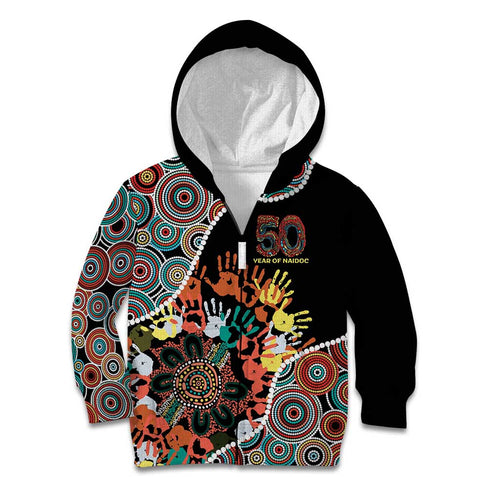 Honouring 50 Year Of NAIDOC Kid Hoodie Honouring The Next Generation Red Aboriginal Art