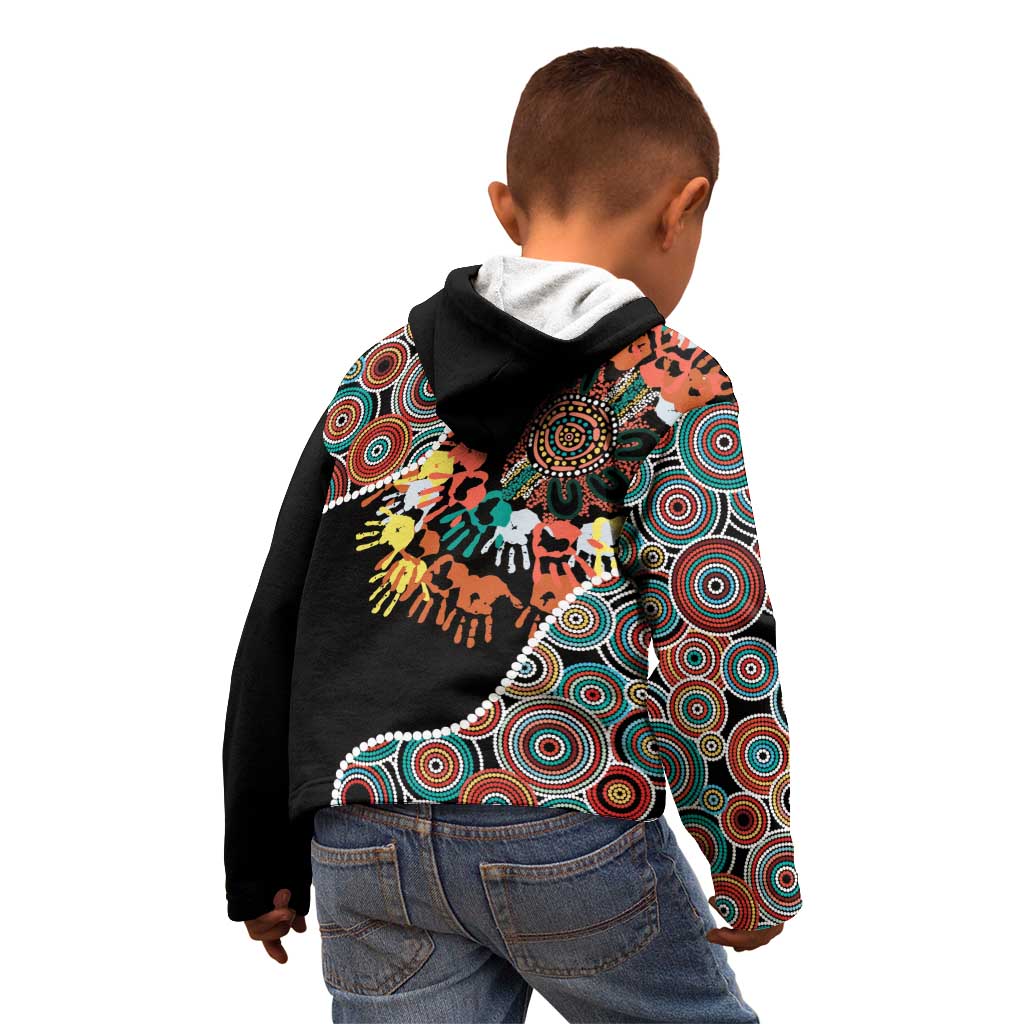 Honouring 50 Year Of NAIDOC Kid Hoodie Honouring The Next Generation Red Aboriginal Art
