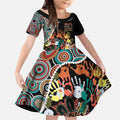 Honouring 50 Year Of NAIDOC Kid Short Sleeve Dress Honouring The Next Generation Red Aboriginal Art