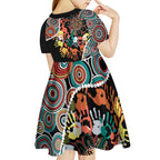 Honouring 50 Year Of NAIDOC Kid Short Sleeve Dress Honouring The Next Generation Red Aboriginal Art