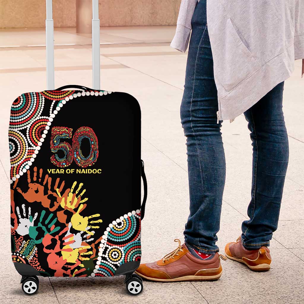 Honouring 50 Year Of NAIDOC Luggage Cover Honouring The Next Generation Red Aboriginal Art