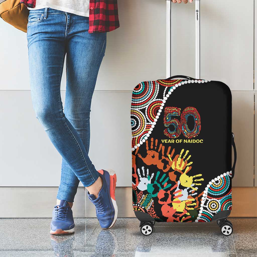 Honouring 50 Year Of NAIDOC Luggage Cover Honouring The Next Generation Red Aboriginal Art