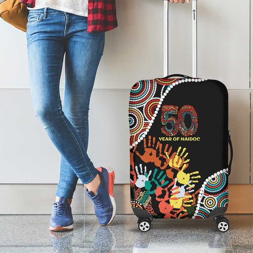 Honouring 50 Year Of NAIDOC Luggage Cover Honouring The Next Generation Red Aboriginal Art