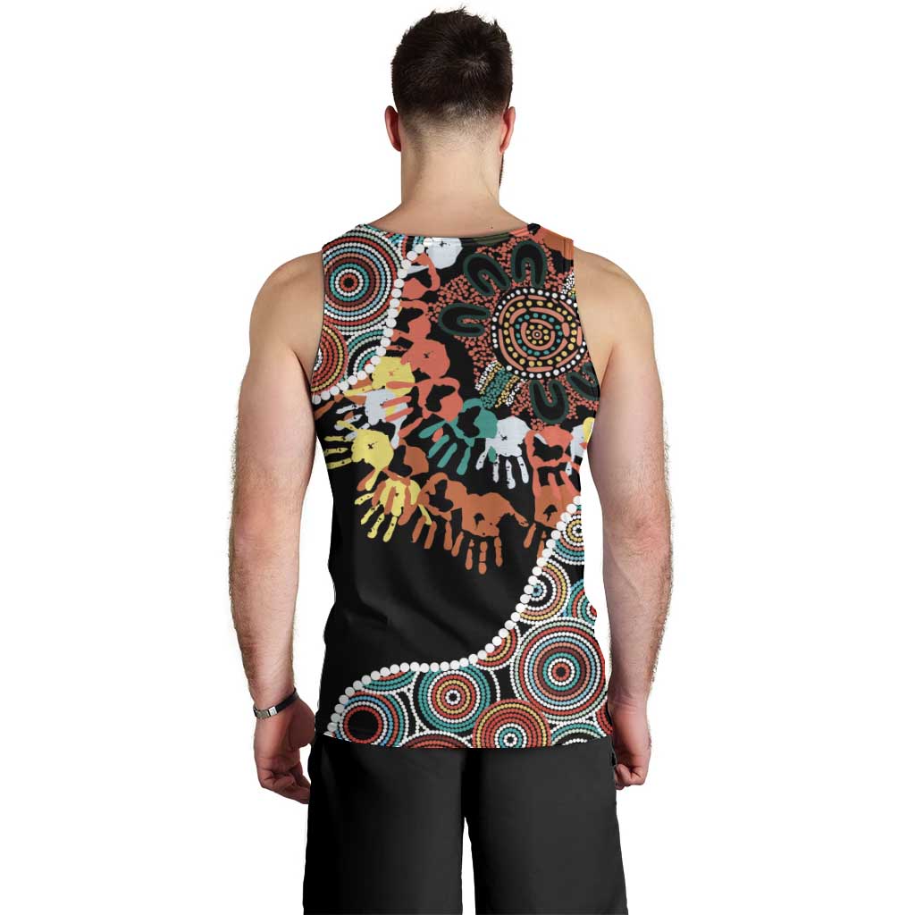 Honouring 50 Year Of NAIDOC Men Tank Top Honouring The Next Generation Red Aboriginal Art