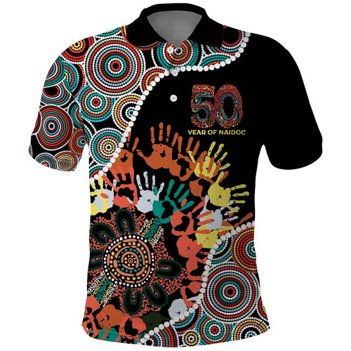 Honouring 50 Year Of NAIDOC Polo Shirt Honouring The Next Generation Red Aboriginal Art