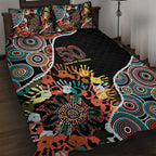 Honouring 50 Year Of NAIDOC Quilt Bed Set Honouring The Next Generation Red Aboriginal Art