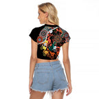 Honouring 50 Year Of NAIDOC Raglan Cropped T Shirt Honouring The Next Generation Red Aboriginal Art