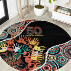 Honouring 50 Year Of NAIDOC Round Carpet Honouring The Next Generation Red Aboriginal Art