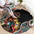 Honouring 50 Year Of NAIDOC Round Carpet Honouring The Next Generation Red Aboriginal Art