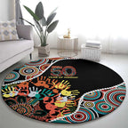 Honouring 50 Year Of NAIDOC Round Carpet Honouring The Next Generation Red Aboriginal Art
