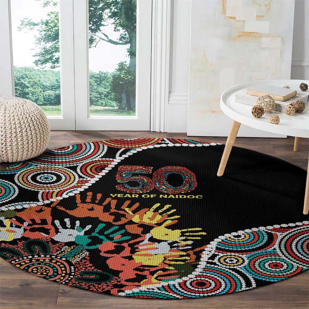 Honouring 50 Year Of NAIDOC Round Carpet Honouring The Next Generation Red Aboriginal Art