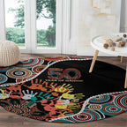Honouring 50 Year Of NAIDOC Round Carpet Honouring The Next Generation Red Aboriginal Art