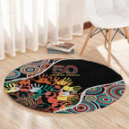 Honouring 50 Year Of NAIDOC Round Carpet Honouring The Next Generation Red Aboriginal Art