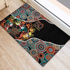 Honouring 50 Year Of NAIDOC Rubber Doormat Honouring The Next Generation Red Aboriginal Art