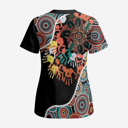 Honouring 50 Year Of NAIDOC Scrub Top Honouring The Next Generation Red Aboriginal Art - Aussie Hoodie