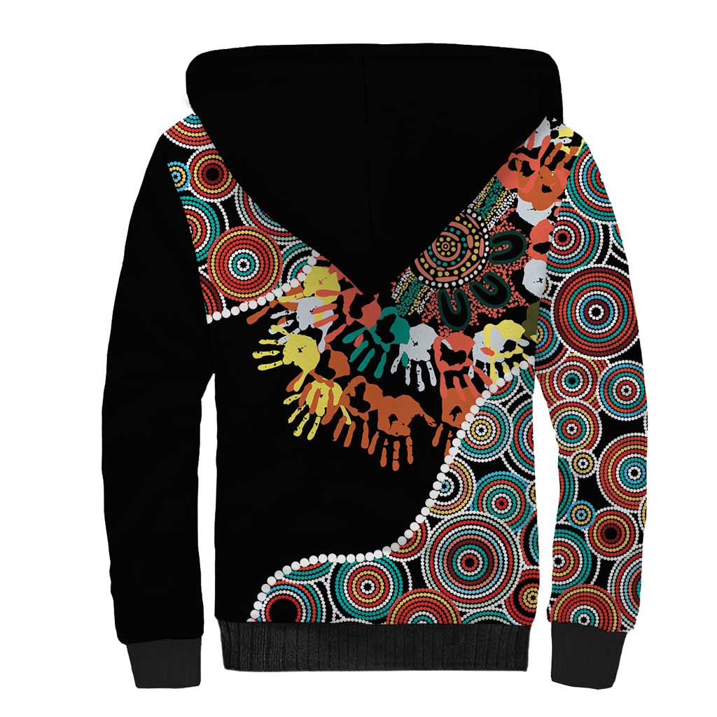 Honouring 50 Year Of NAIDOC Sherpa Hoodie Honouring The Next Generation Red Aboriginal Art