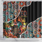 Honouring 50 Year Of NAIDOC Shower Curtain Honouring The Next Generation Red Aboriginal Art