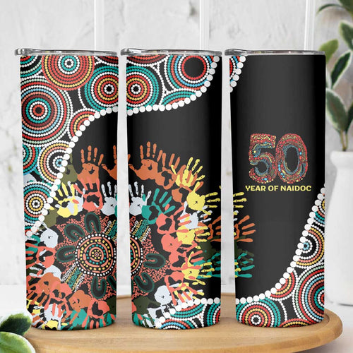 Honouring 50 Year Of NAIDOC Skinny Tumbler Honouring The Next Generation Red Aboriginal Art