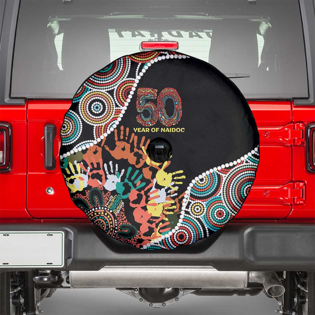 Honouring 50 Year Of NAIDOC Spare Tire Cover Honouring The Next Generation Red Aboriginal Art