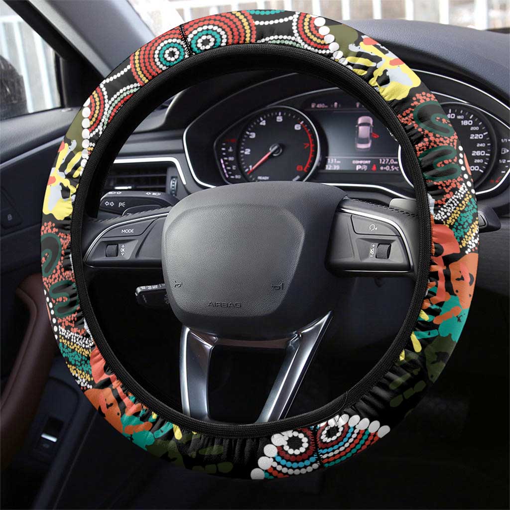 Honouring 50 Year Of NAIDOC Steering Wheel Cover Honouring The Next Generation Red Aboriginal Art