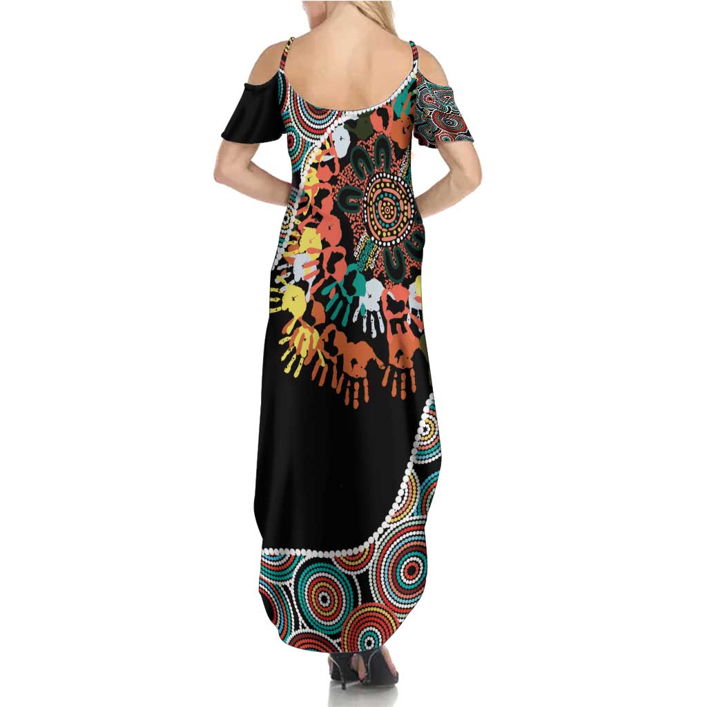 Honouring 50 Year Of NAIDOC Summer Maxi Dress Honouring The Next Generation Red Aboriginal Art