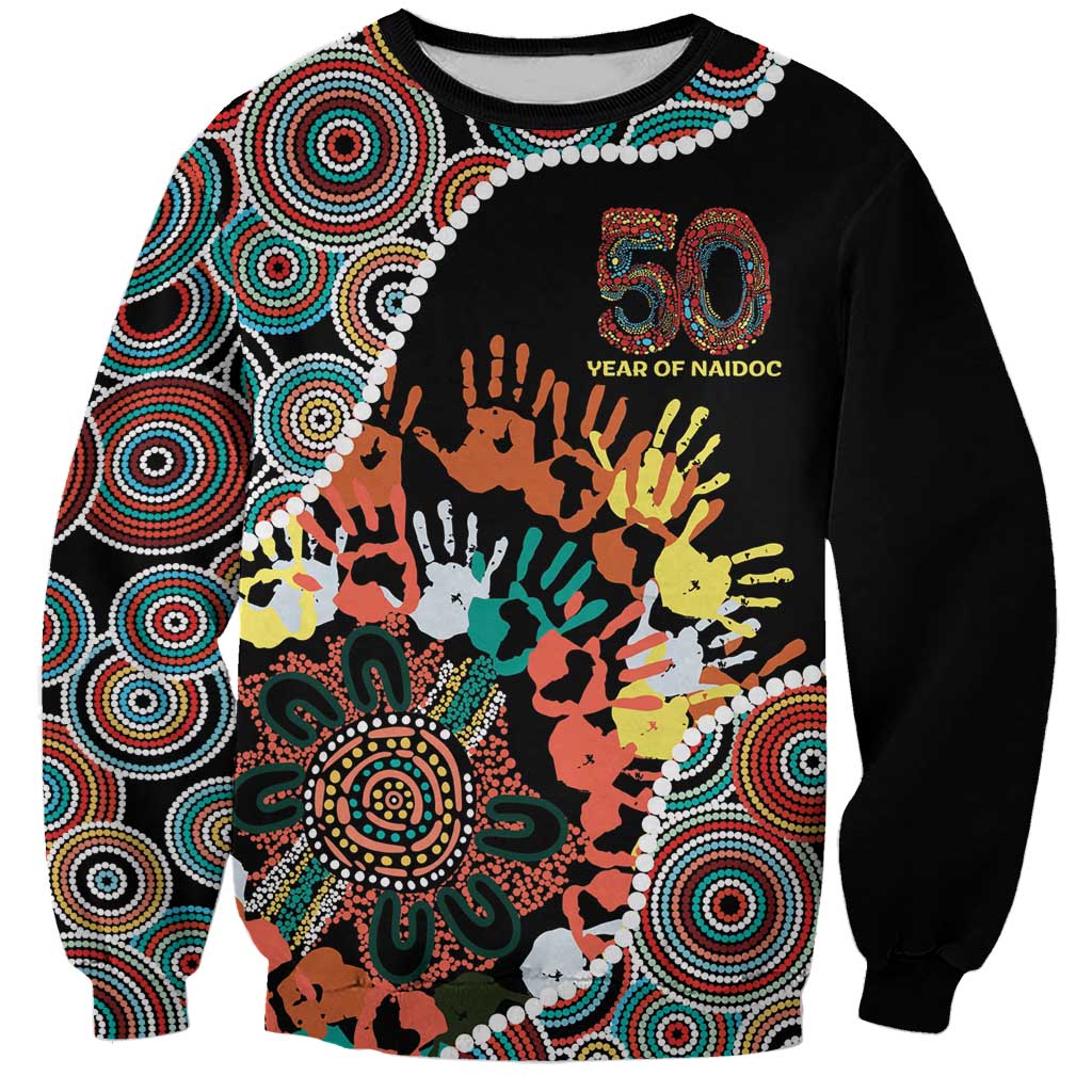 Honouring 50 Year Of NAIDOC Sweatshirt Honouring The Next Generation Red Aboriginal Art